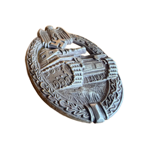WW2 German Panzer Assault Tank Badge in Silver by Hermann Aurich (Original) - Photo 8