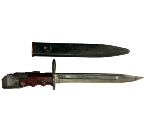 Original British Enfield No. 7 Mk. I/L Swivel Pommel Rifle Bayonet With Scabbard By BSA