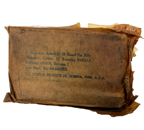 Original Wax Wrapped Browning Bar M1918 A2 Automatic 20 Round Magazine Manufactured by Seymour Products Co