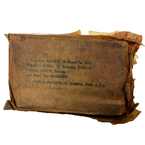 Original Wax Wrapped Browning Bar M1918 A2 Automatic 20 Round Magazine Manufactured by Seymour Products Co