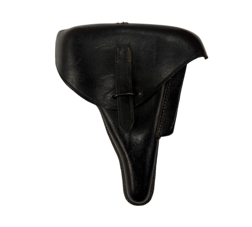 WW2 German P.38 1943 Marked Hard-Shell Holster in Black Leather for Sale