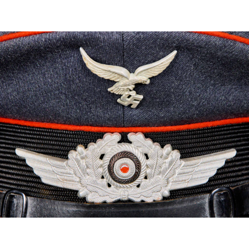 WW2 German Luftwaffe Artillery Visor Cap for Other Ranks Personnel For Sale