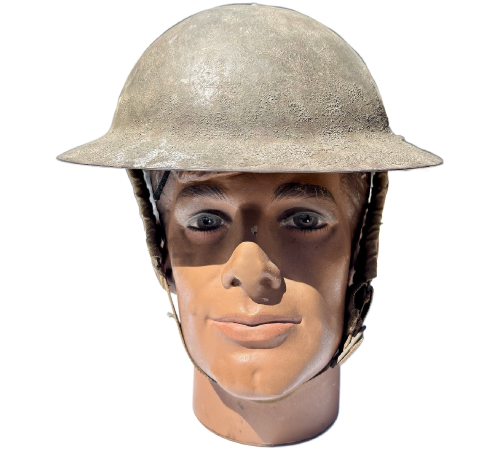 Original WW2 British MK2 Brodie Helmet with Leather Liner and Chin Strap for Sale