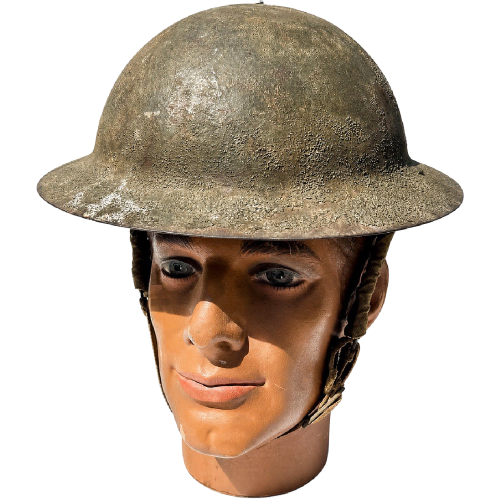 WW2 British 1939 MK2 Brodie Helmet with Leather Liner and Chin Strap (Original) - Photo 4