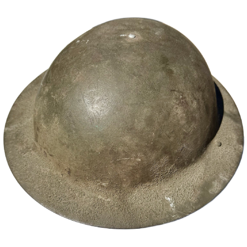 WW2 British 1939 MK2 Brodie Helmet with Leather Liner and Chin Strap (Original) - Photo 5
