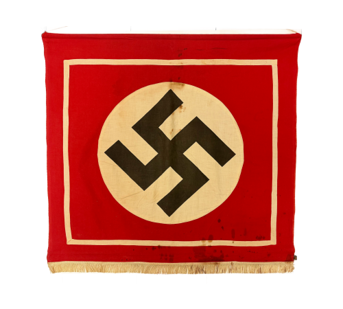 WW2 USGI Captured German NSDAP National Socialist Party Fringed Podium 31 X 31 Banner