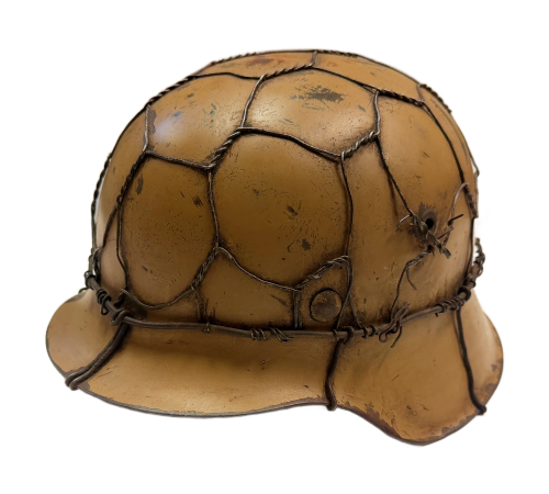 WW2 German Army Heel M42 Chicken-Wire Helmet by ckl with Liner for Sale