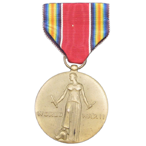WW2 Authentic U.S. Victory Medal Full-Size with Ribbon (Original) - Photo 1