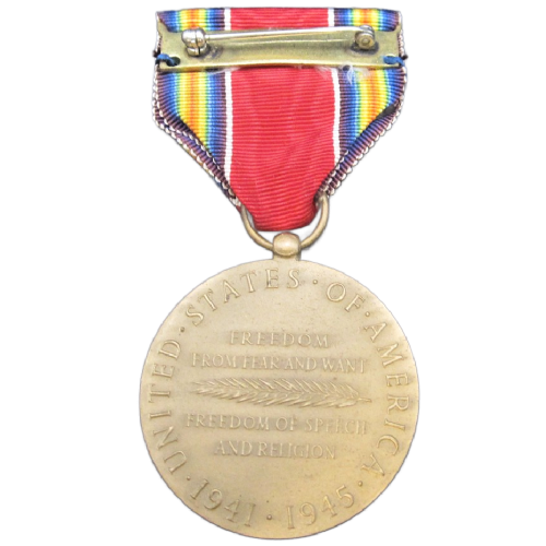 WW2 Authentic U.S. Victory Medal Full-Size with Ribbon (Original) - Photo 2
