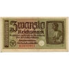 German 20 Reichsmark WWII-Era Genuine Third Reich 1939-1945 Nazi Germany Banknote (Original) - Photo 1