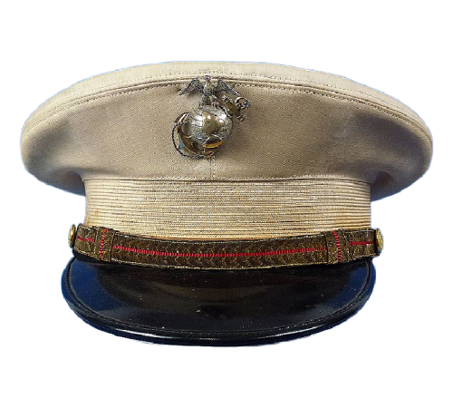 WW2 Attributed U.S. Marine Corps Named Officer Visor Cap