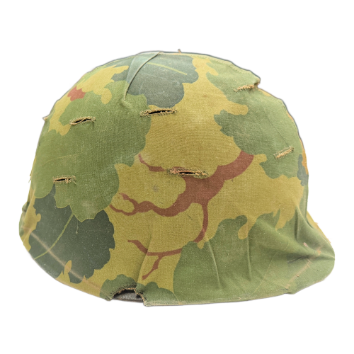 Vietnam War US M1 Army Infantry Combat Helmet With Steinberg Liner and Mitchell Camo Cover