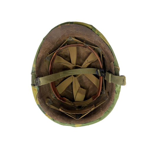 Vietnam War US M1 Army Infantry Combat Helmet With Steinberg Liner and Mitchell Camo Cover