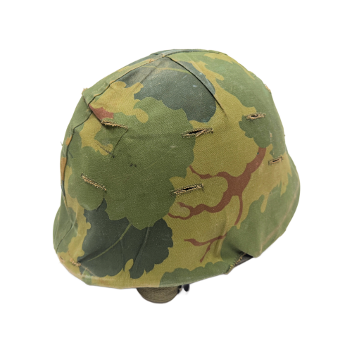 Vietnam War US M1 Army Infantry Combat Helmet With Steinberg Liner and Mitchell Camo Cover (Original) - Photo 5