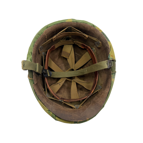 Vietnam War US M1 Army Infantry Combat Helmet With Steinberg Liner and Mitchell Camo Cover (Original) - Photo 6