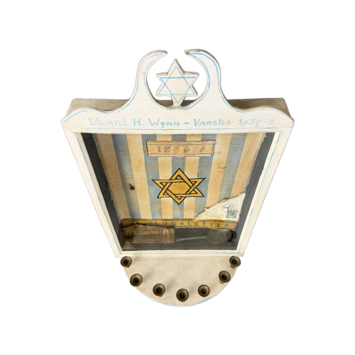 Edward H. Wynn Custom Holocaust-Commemorative Hanukkah Menorah (Hanukkiah) Styled As A Framed Shadowbox Wall Piece (Original) - Photo 5