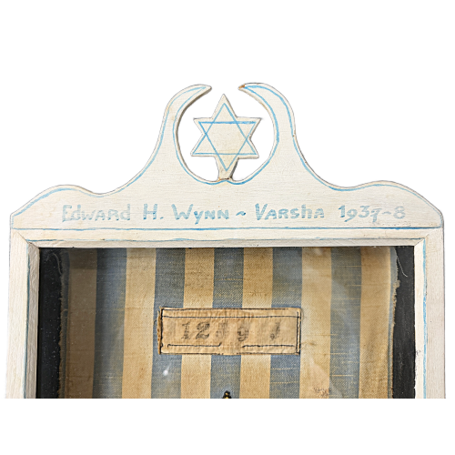 Edward H. Wynn Custom Holocaust-Commemorative Hanukkah Menorah (Hanukkiah) Styled As A Framed Shadowbox Wall Piece 