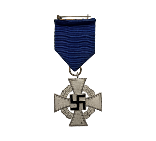 Original German Third Reich 25-Year Silver National Faithful Service Medal with Ribbon 