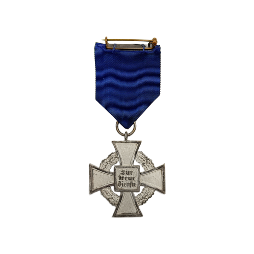 WW2 German Nazi 25-Year Silver National Faithful Service Medal with Ribbon 