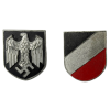 WW2 Original German Heel Pith Helmet Shields Set Marked RK- Rudolf Karneth & Sohn for Sale