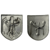 WW2 German Tropical Heel Pith Helmet Shields Set Marked RK- Rudolf Karneth & Sohn (Original) - Photo 4