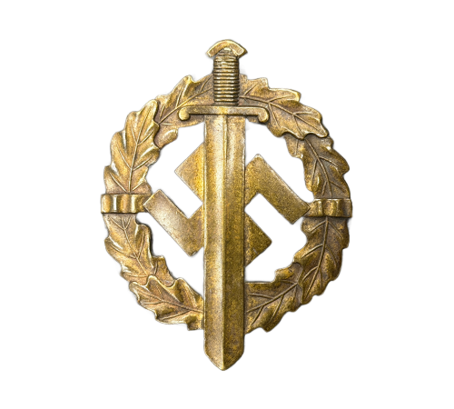 Original German NSDAP SA/SS Sports Badge In GOLD SA-Sportabzeichen by Petz & Lorenz from Rechenbach for Sale