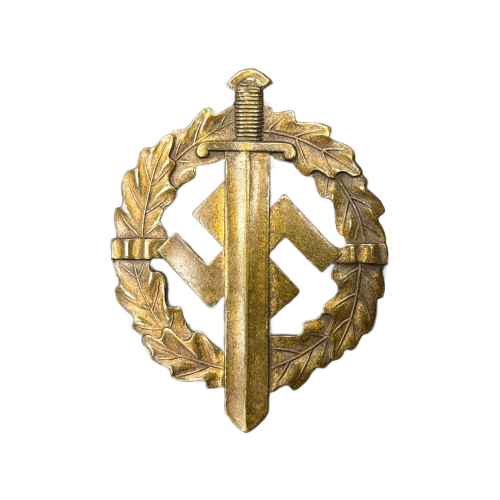 Original German NSDAP SA/SS Sports Badge In GOLD SA-Sportabzeichen by Petz & Lorenz from Rechenbach for Sale