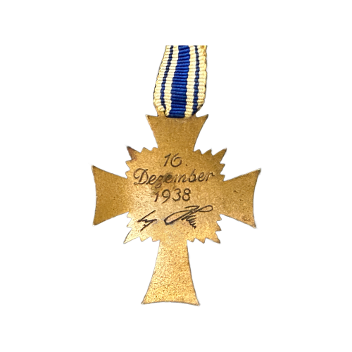 Cross of Honor of the German Mother First Class in Gold with Ribbon (Original) - Photo 3