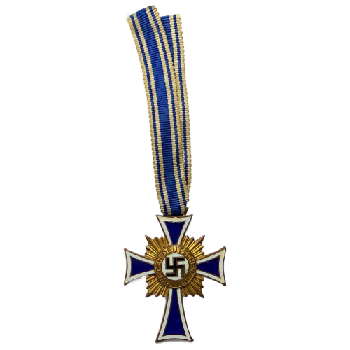 WW2 Original Cross of Honor of the German Mother 1st Class in Gold with Ribbon 