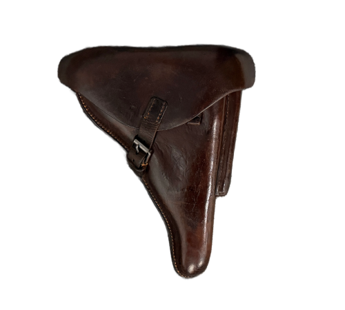 Original German Third Reich 1936 Marked WaA387 Brown Leather P.08 Luger Holster by Carl Bocker 