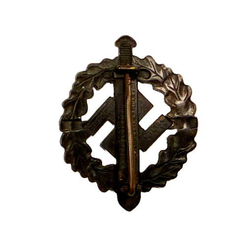 German NSDAP (NAZI PARTY) SA/SS Sports Badge In GOLD SA-Sportabzeichen By Berg & Nolte A.G. 