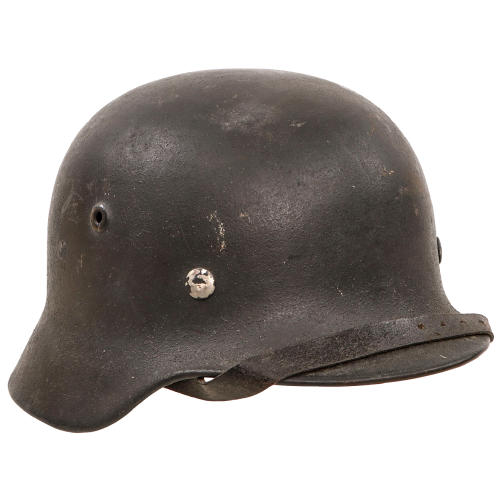 WW2 German WWII Luftwaffe M40 Single Decal Steel Helmet with 55cm Leather Liner Chinstrap Dated 1942, Stamped hkp62 (Original) - Photo 6