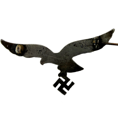 WW2 Original German Third-Reich Luftwaffe Offier's Metal Breast Eagle Pin by FA Assmann & Sohne 