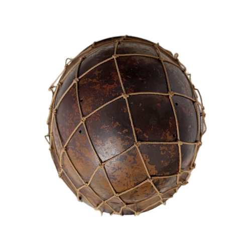 WW2 Original Imperial Japanese Named Type 90 Helmet with Three-Pad Pigskin Liner & Chinstrap  (Original) - Photo 6