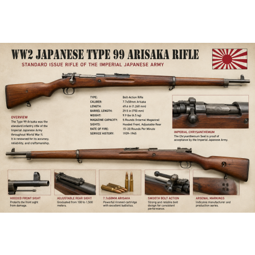 Imperial Japanese Nagoya Arsenal Type 99 Arisaka Rifle Caliber 