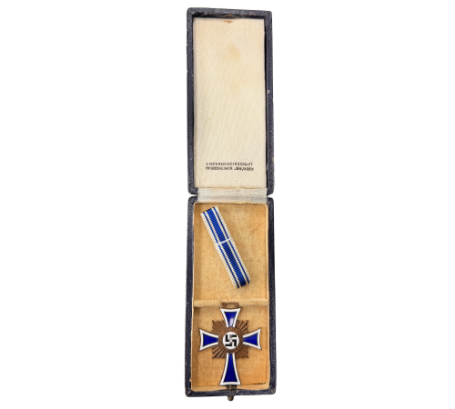 Original Third-Reich The Cross of Honor of the German Mother 3rd Class in Bronze with Ribbon & Case for Sale