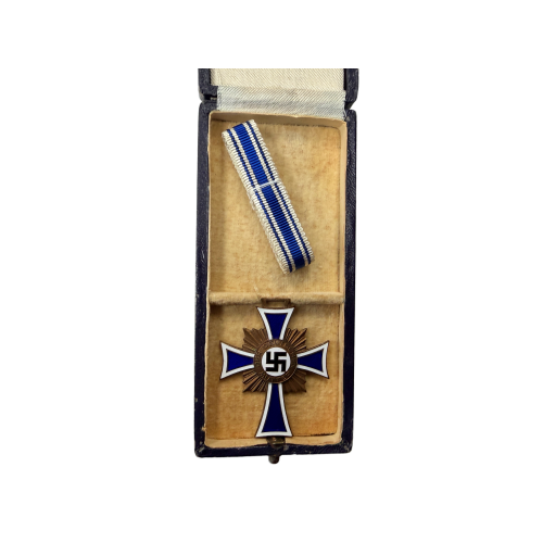 Original German Third-Reich The Cross of Honor of the German Mother 3rd Class in Bronze with Ribbon & Case for Sale