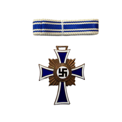 Original Third-Reich The Cross of Honor of the German Mother 3rd Class in Bronze with Ribbon & Case 