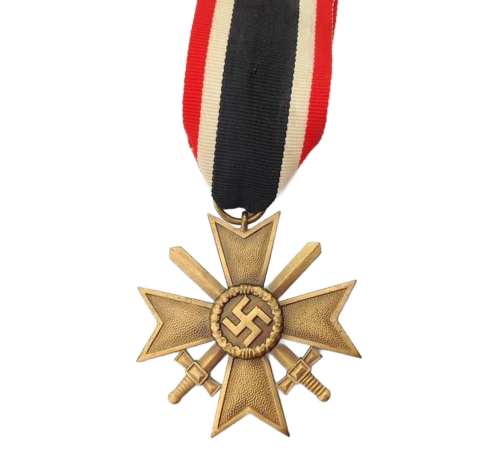 WW2 Original German War Merit Cross With Swords 2nd Class & Ribbon By W. Hobachter 