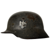 WW2 1942 German M40 Q64 Single Decal Army Heel Helmet By Quist with Leather Liner for sale
