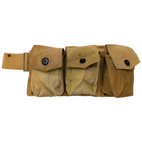 WW2 U.S. M1918 Browning Automatic Rifle (BAR) 2nd Assistant Gunner 6-Pocket Khaki Canvas Magazine Belt made by Plant Bros. & Co. (Original) - Photo 5