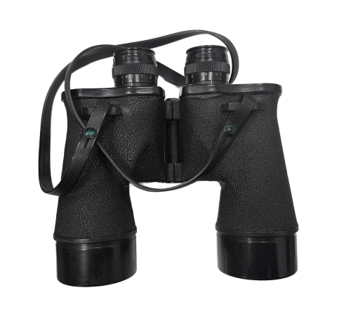 WW2 1945 U.S. Navy BU.SHIPS 7x50 Binoculars by Anchor Optical Model Mark32Mod 7X50 with Hood Rubber Carrying Case