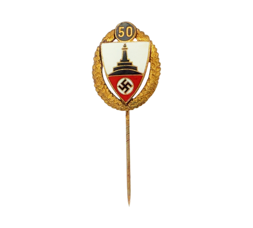 WW2 Original German Third Reich NSRKB 50-year Membership Lapel Pin for Sale