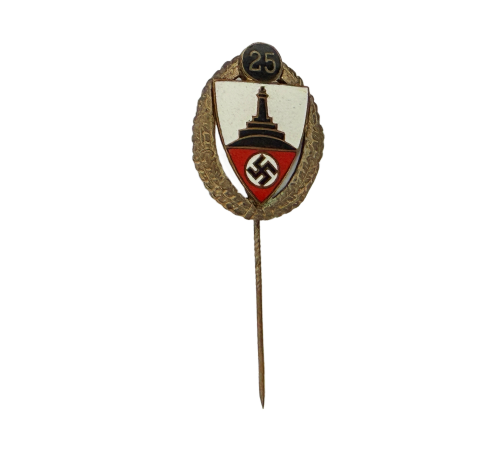 WW2 German Third Reich NSRKB 25-year Membership Lapel Pin Marked Ges. Gesch for Sale