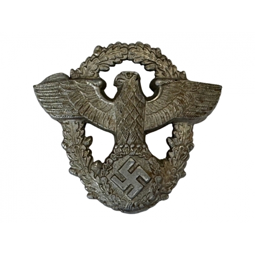 German Police metal cap badge in silver (Original) - Photo 1