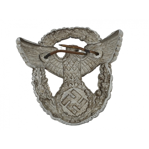 German Police metal cap badge in silver (Original) - Photo 2